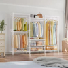 Custom Large Capacity Metal Freestanding Garment Rack for Clothes Storage Organization 3-tier Portable for Living Room Bedroom
