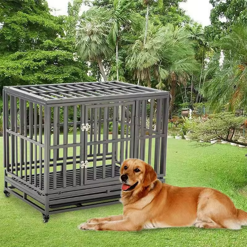 38 Inch (about 96.5 Cm) Heavy Duty Dog Cage Metal Kennels and Boxes Suitable for Large Dogs Easy to Assemble Pet Pens