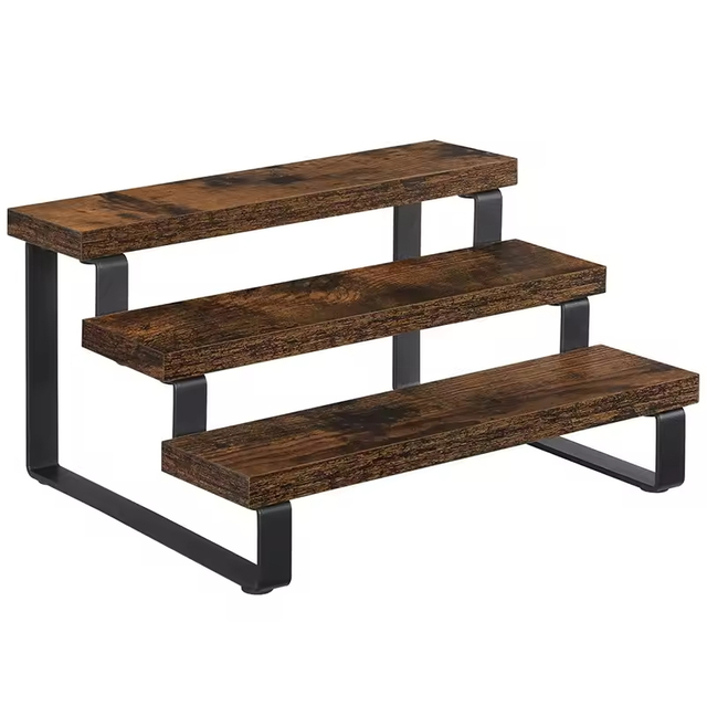 Wooden Standing Type Non-Folding Display Stand Five Layers and Above Kitchen Counter Seasoning Rack Countertop Shelving