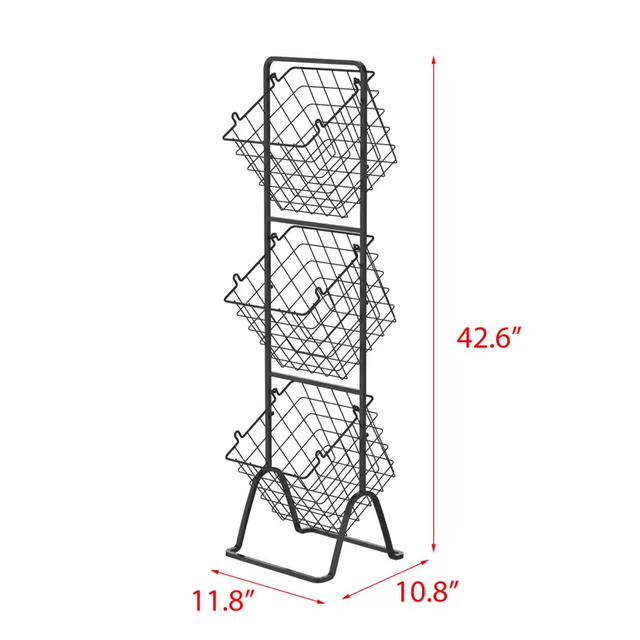 Manufacturer Custom Multiple Storage Wire Toy Kitchen Fruit Basket Storage Rack 3 Layer Metal Fruit Advertising Displays