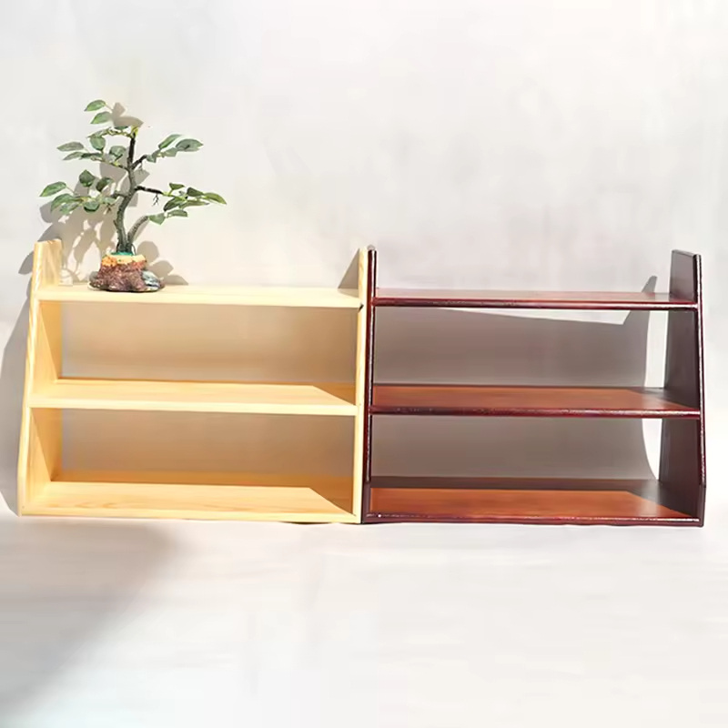 Storage Rack Bookshelf Vintage Shelves Small Wooden Bookcase Indoor Plant Stands Desk Organizer