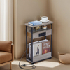Commercial 3Tier Charging Table USB Ports Space-Saving End Table & Nightstand Multi-Scene Storage Shelf for Home/Hotel/Office