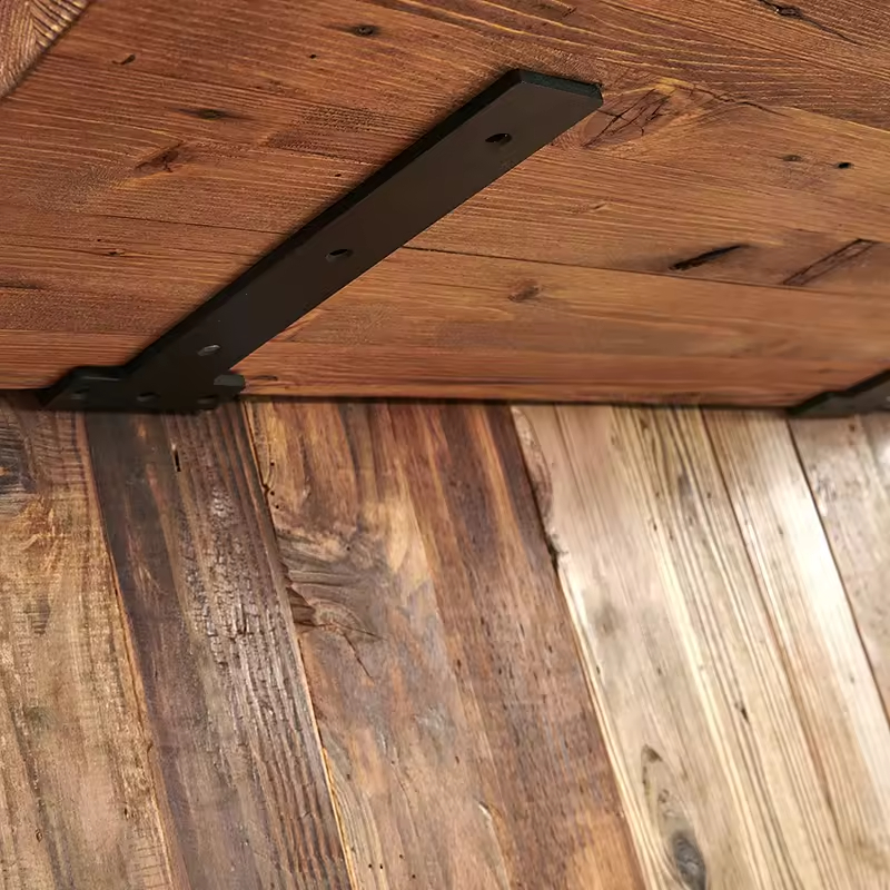 Modern Wooden Rectangle Shelves 15cm Depth with Metal Wall Brackets Functional Stylish Home Organization Solution 