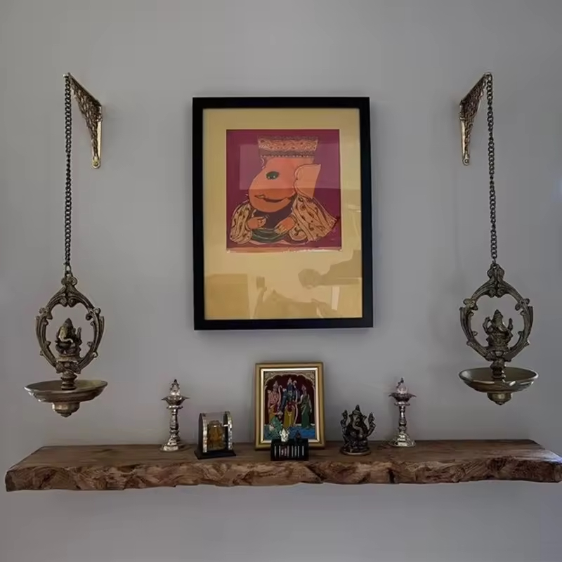 Custom Modern Plated Hardwood Shelves Bathroom Kitchen Rack with Bracket Long Book Floating Shelf 