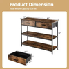 OEM ODM Factory Custom Multifunctional Double Tier Vintage Industrial Narrow Long Table Living Room Console Table with Drawers