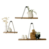 Modern Double-Tier Floating Hanging Wood Rectangle Shelves Bedroom Office Bathroom Wall Tool Storage Flowers Pots Other