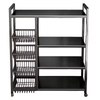 Factory OEM/ODM 4-Tier Large Capacity Metal Kitchen Storage Rack with 4 Open Baskets Kitchen Storage Shelf Rack
