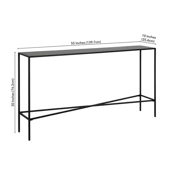 Customized 30'' H x 55'' W x 10'' D Narrow Wood Console Table Wholesales Small Entryway Living Room Bookcase Bookshelf