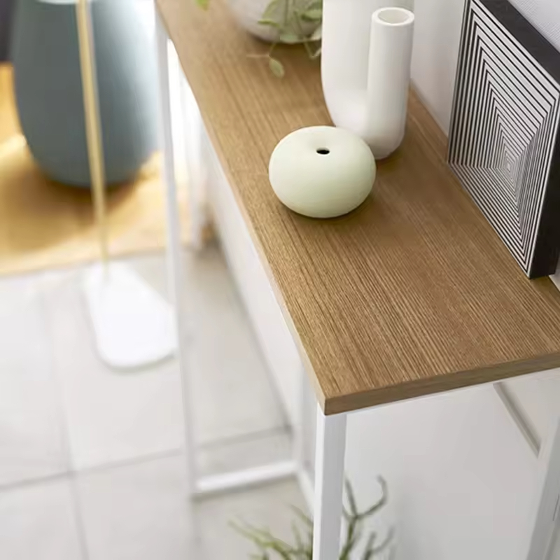 OEM ODM Whitelisted Console Table Home Accent Narrow Steel Wood Bookcase for Entryway Living Room Slim Design for Optimal Space