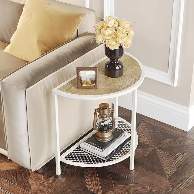 Factory Customizable 2-Tier Narrow Console Table with Storage for Entryway Half Moon Sofa & Couch Bookcases & Bookshelves