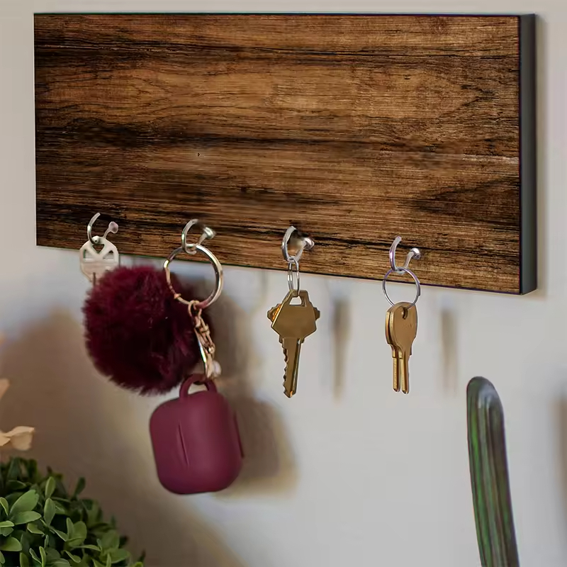 Custom Durable Space-Saving Modern Rectangle Plated Live Edge Hardwood Shelves Bathroom Kitchen Rack Bracket Long Book Floating