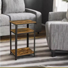 Custom 3-Tier Coffee Table Drawer Contemporary End Table for Living Room Bedroom Made Metal Wood Factory Antique Nightstand