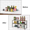 Vintage Style Pantry Organizer Kitchen Cabinet Organizer Shelf Kitchen Counter Bamboo Kitchen Cabinet Organizer Shelf