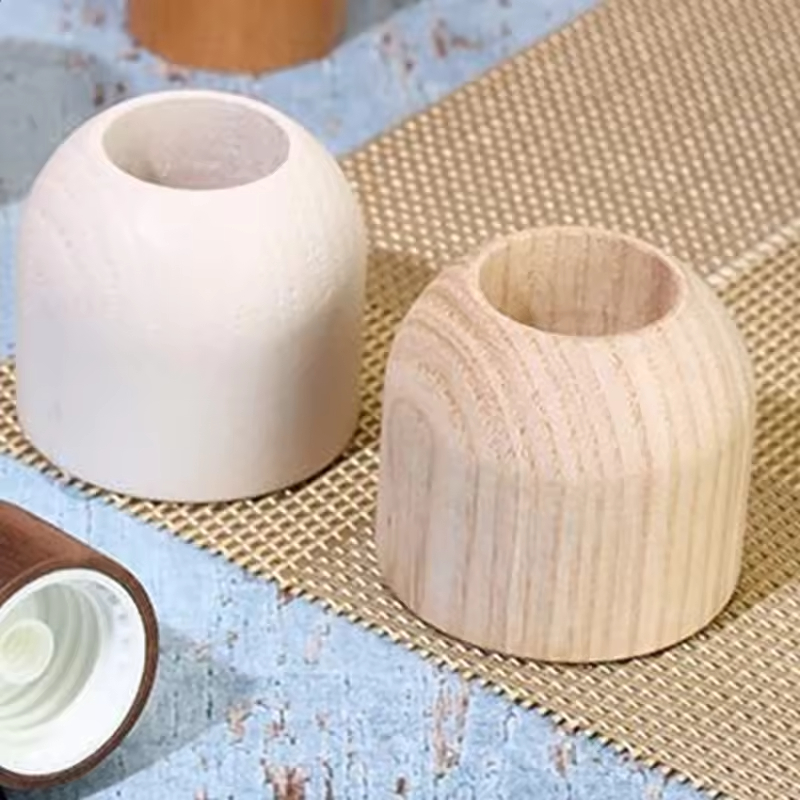 Good Quality 25mm Unfinished Rectangle Ball Natural Wood Plated Spacer Beads Charm Finding Big Hole Middle