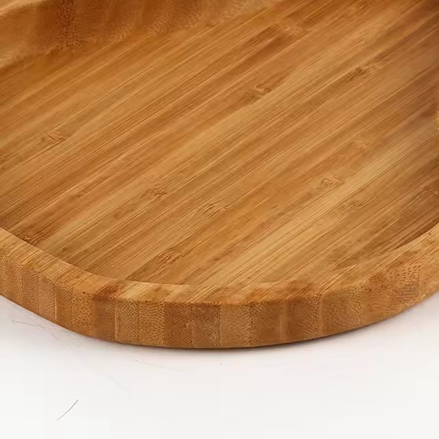 Bamboo Wood Rectangle Dish Modern Tableware Fruit Nut Tray Love Design Durable Space-Saving for Kids Parties
