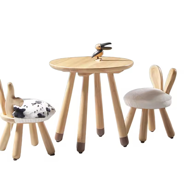 Customized Montessori Kindergarten Furniture Sets Wood Smart Side Table Activity Table Chair Set Modern Durable Space-Saving