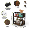 Custom Vintage Double Standing Metal Wooden Kitchen Spice Rack Organizer Detachable Design Desktop Office Coffee Bar Countertop