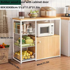 Factory Custom Large Capacity Metal and Wooden Kitchen Storage Rack with Three Baskets Kitchen Storage Shelf Oven Rack