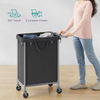 Custom 140L 2 Section Rolling Laundry Basket Steel Frame Handle Removable Liner Wheeled Blanket Storage Bathroom 600D Oxford