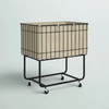 OEM ODM Metal Deep Set Wire Basket Storage Cart Fabric Lining Strong Load-Bearing Beverage Tableware Storage Cart for Kitchen