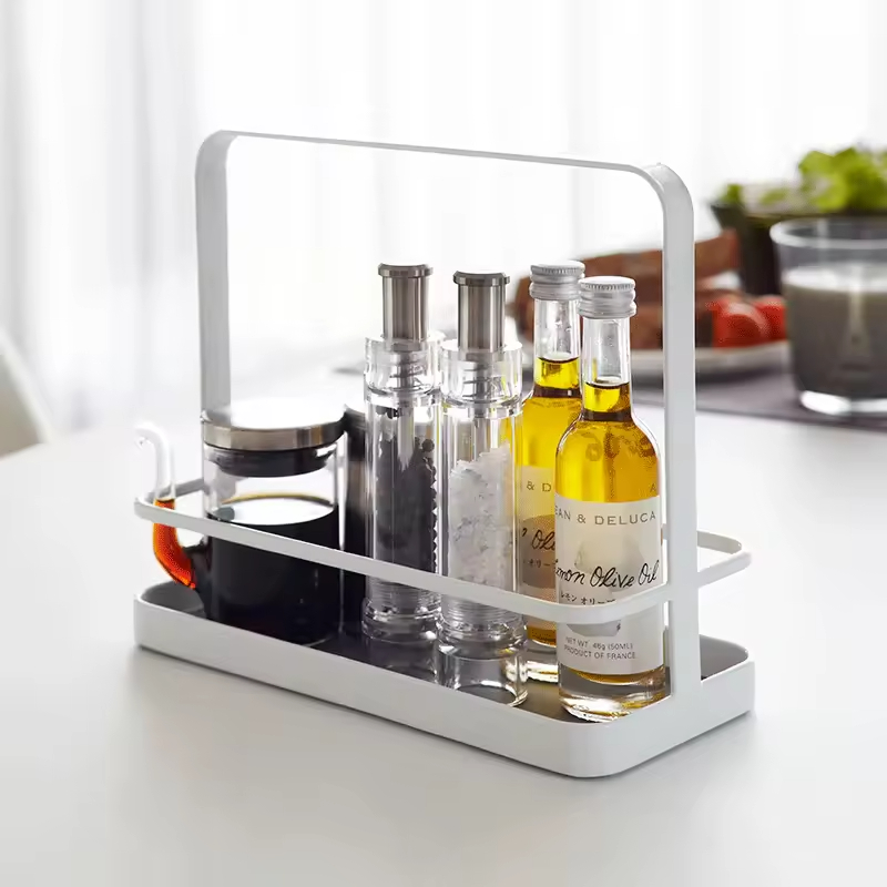 Custom Single Layer Seasoning Rack Counter Top Carbon Steel Storage Shelf Organizer for Home Spice Rack Organizer Kitchen