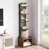 Custom Heavy-Duty 6-Tier Spine Display Shelf Tall Thin Bookcase with 6 Storage Shelves Narrow Display Rack