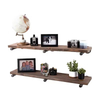 Factory Customizable 2-Piece Solid Wood Floating Shelf Metal&Wood Storage Display Bookcase for Balcony Plant Stand