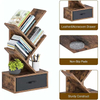 Wholesale Space Saving Wooden Bookshelf with Drawer 4 Shelves Living Room Storage Rack Retro Modern Design