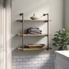 Scandinavian 3-Tier Pipe Bookshelf White Metal Frame with Wooden Ladder Custom Colors for Home or Retail Use