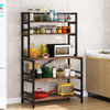 OEM ODM 5-Tier Modern Wood Metal Bookcase Spice Rack Organizer Bathroom Cabinet Microwave Storage Kitchen Racks Shelving