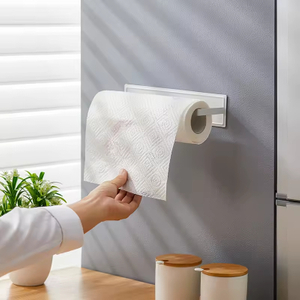 Custom Paper Roll Stainless Steel Tissue Holder Restaurant Self Adhesive Metal Kitchen Wall Mounted Tissue Holders