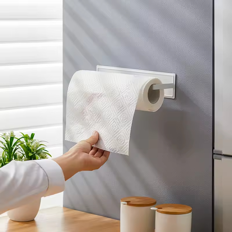 Custom Paper Roll Stainless Steel Tissue Holder Restaurant Self Adhesive Metal Kitchen Wall Mounted Tissue Holders