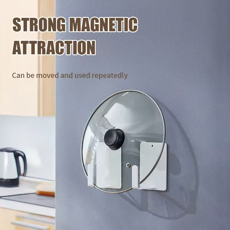 Custom Wall Mounted Fridge Shelves with 2 Spiral Holder and 1 Hooks for Kitchen and Stove Magnetic Refrigerator Spice Rack