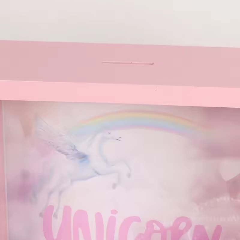 Home Wholesale Modern Durable Rectangle White Wooden Photo Frame with Rainbow Decorations for Home or Office Wall Decor