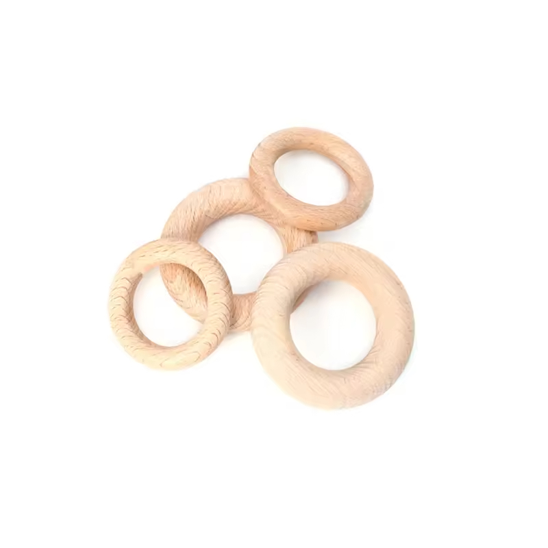 New Arrival Durable Modern Wood Baby Toys Support Custom Beech Wood Teether Newborn Baby Teething Toy Rectangle Teether