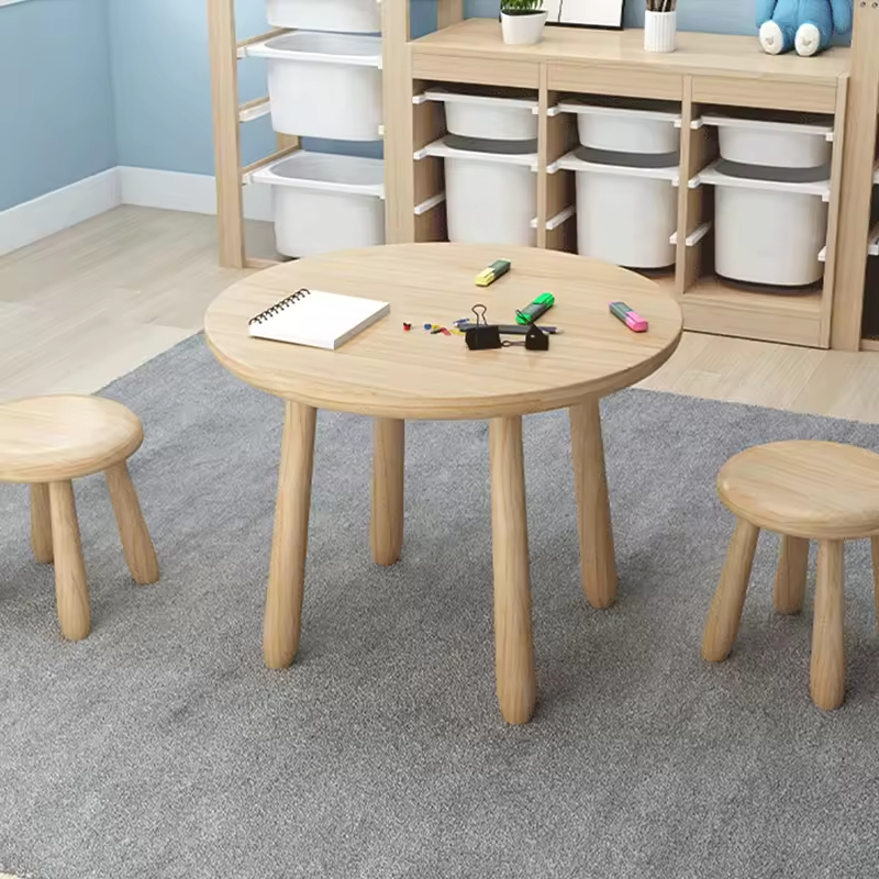 Hot Sale Durable Space-Saving Modern KIDS Solid Wood Children's Table Chair Set Kindergarten Multifunctional Early Education