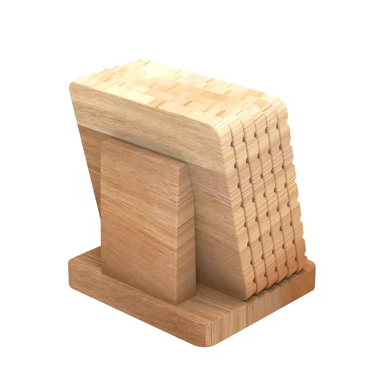 Factory Direct Huina Anti-scalding Non-slip 4pcs Wooden Solid Wood Customizable Color Modern Style Table Mat Cup Coaster for