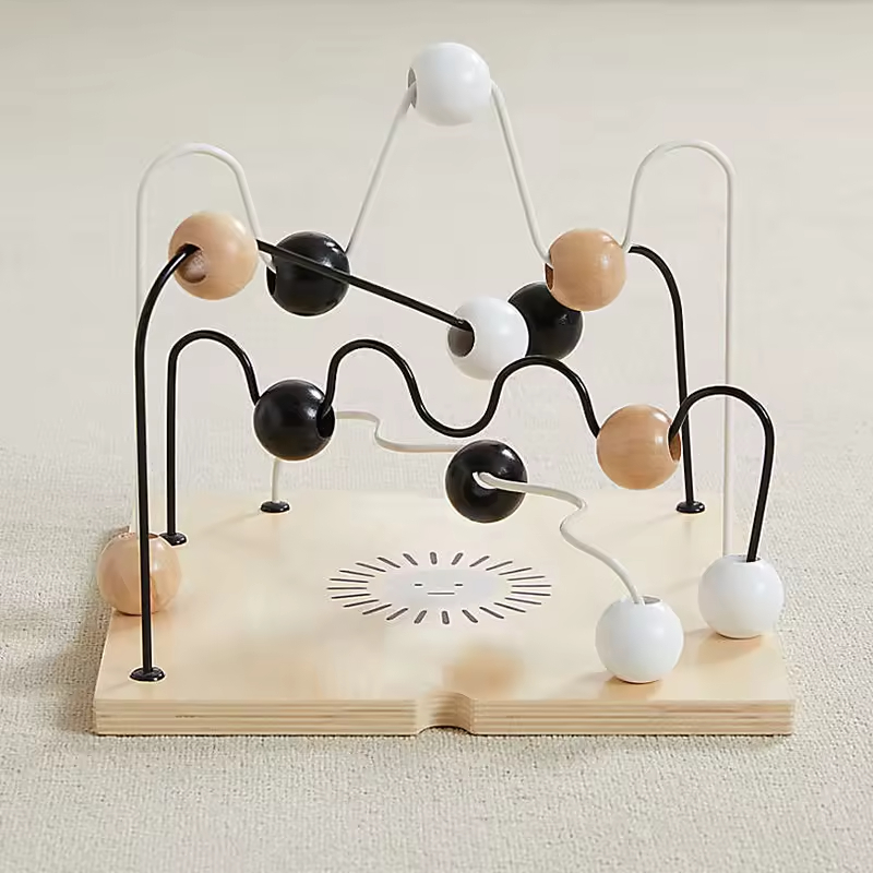 Wonder & Wise by Asweets Durable Space-Saving Wooden Baby Busy Box Toy-Customizable Color Modern Home Decor