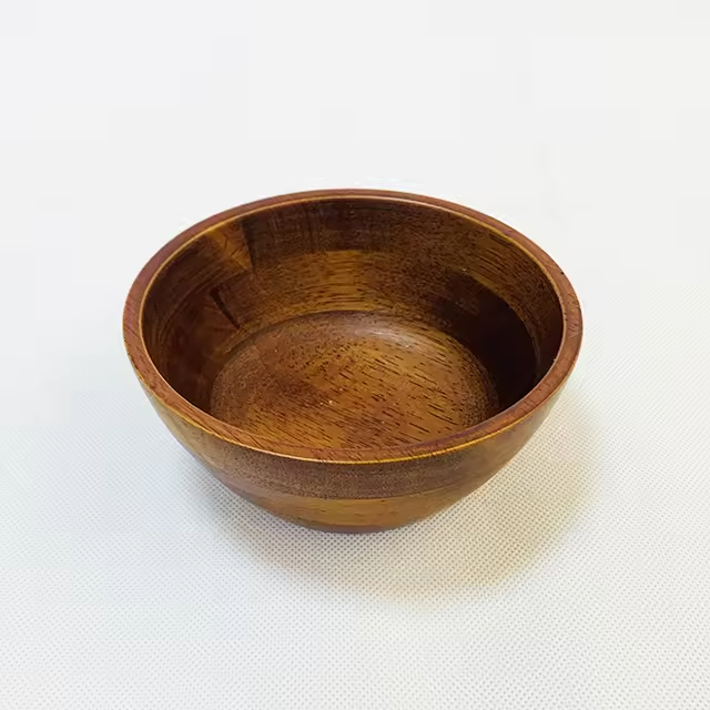 Decorated Wholesale Modern Plated Acacia Wood Rectangle Fruit Salad Soup Bowl Customizable Color Food Serving Restaurant Wooden