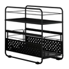 Manufacturer Customization Kitchen Countertop Double Tier Non-folding Storage Rack Black Carbon Steel Multifunction Pull Sliding