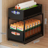 OEM&ODM Double Tier Metal Standing Type Under Cabinet Storage Organizer with Sliding Drawer for Kitchen Toiletries/Spice