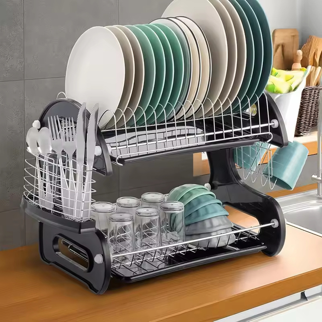 OEM&ODM Double Tier Metal Under Sink & Desktop Cabinet Organizer with Sliding Storage Drawer for Kitchen Spice/Toiletries