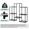 Customized Modern Black Wood Metal Plant Stand Tall Indoor Multi-Tiered Pot Stand for Living Elegant Indoor Garden Accessory