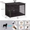 Industrial Retro Dog Kennel Furniture | Steel-Framed Wood Crate with Locking Doors | Dual-Purpose End Table for Pet Owners
