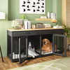 ODM&OEM Heavy Duty Wooden Dog Crate Furniture with 2 Drawers and Divider Standing Type Cleaning Tools