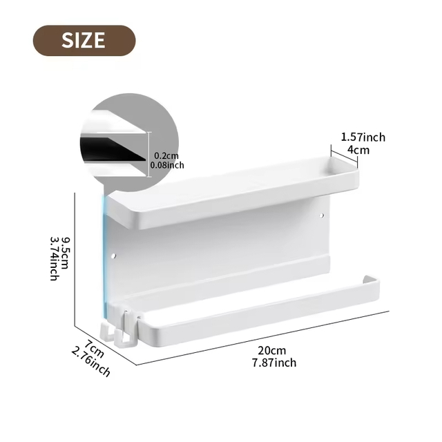 Custom Logo Magnetic Minimalist Single Tier Metal Carbon Steel Refrigerator Shelf Storage Kitchen Counter Organizer Spice Rack