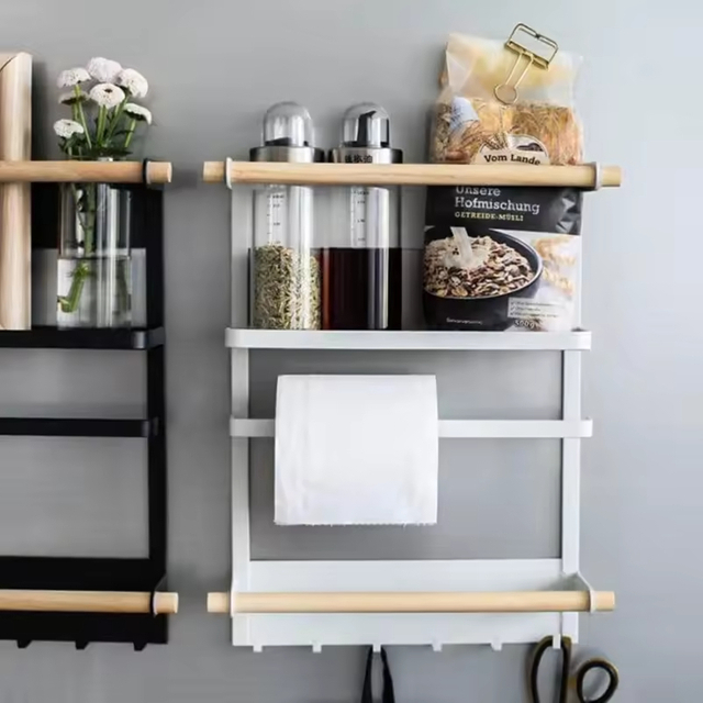 Modern Double Rod Magnetic Paper Towel Holder Tray Kitchen Storage Rack for Bathroom Living Room Available for Factory Wholesale 