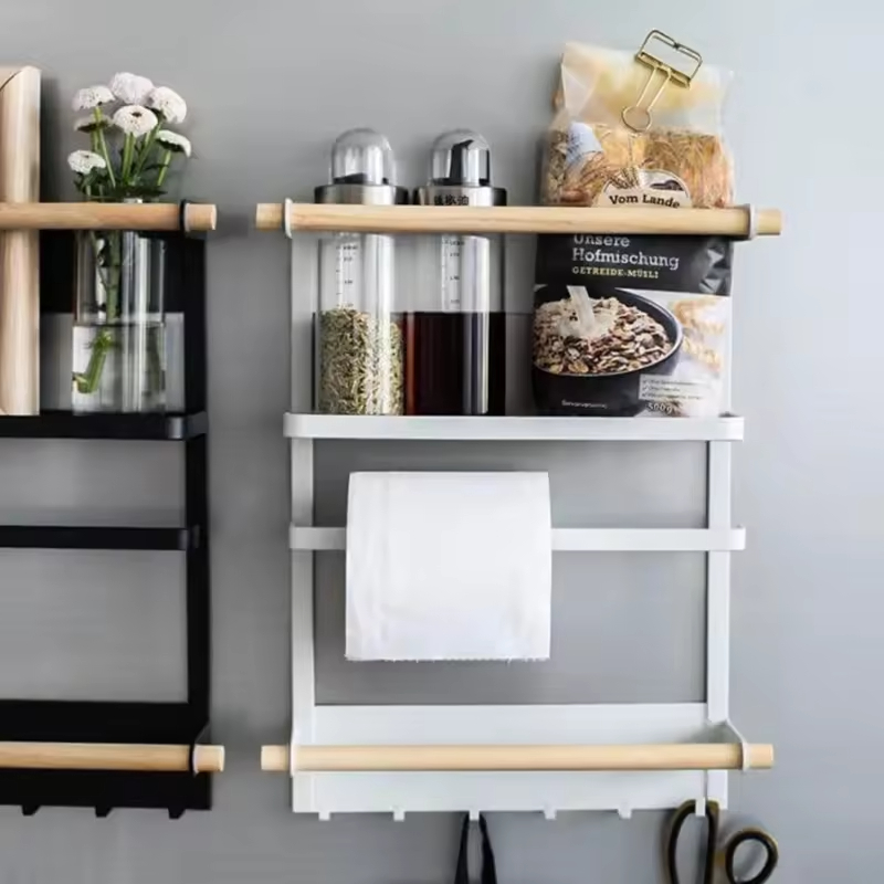 Modern Double Rod Magnetic Paper Towel Holder Tray Kitchen Storage Rack for Bathroom Living Room Available for Factory Wholesale 