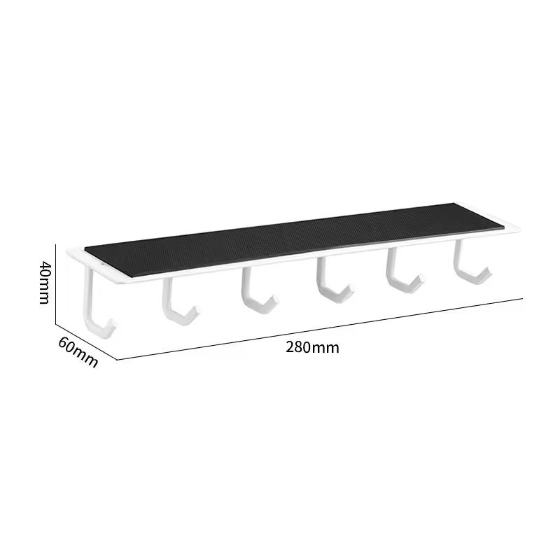 ODM OEM Custom logo Non Perforated Magnetic Suction Inverted Six Hook Hanging Bathroom Hanging Rack Kitchen Tool Storage Rack