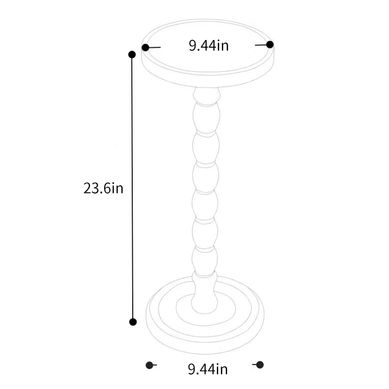 Solid wood side table and small round table